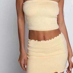 Tiger Mist Skirt Set in light yellow